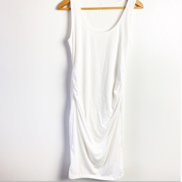 NWOT Pinkblush Maternity Ribbed Fitted white Dress - Picture 3 of 5